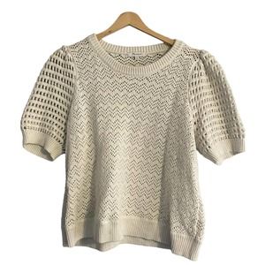 SOLD Madewell Short Sleeve Open Knit Sweater - Medium, Cream